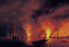 The Battle of Sinope on 18 November 1853 (Night after Battle) by Ivan Aivazovsky