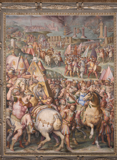 The emperor Massimiliano lifts the siege from Livorno by Giorgio Vasari