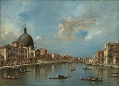 The Grand Canal with San Simeone Piccolo and Santa Lucia by Francesco Guardi