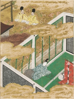 The Green Branch (Sakaki), Illustration to Chapter 10 of the Tale of Genji (Genji monogatari) by Tosa Mitsunobu