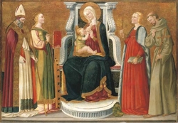 The Madonna and Child with a Bishop Saint, Saints Catherine of Alexandria, Margaret of Antioch and Francis of Assisi