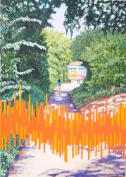 ‘The Old Church Path with Aircraft and Traffic Noise’, (2006), 140 x 100 cm. Oil on Linen.