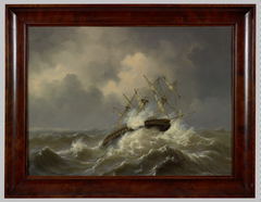 The 'Rotterdam' in a storm by Govert van Emmerik