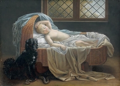 The Sleeping Child in the Care of a Brave Dog