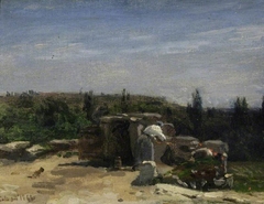 The well in rue Montlaville, Orrouy, viewed from the east by Adolphe-Félix Cals