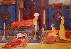Two Young Girls Visiting A Shrine by Osman Hamdi Bey