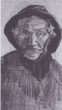 Head of an old fisherman with sou'wester