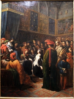 Valentine de Milan implore la justice du roi Charles VI pour l'assassinat du duc d'Orléans by Alexandre Colin by Alexandre-Marie Colin