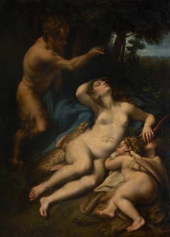 Venus, Satyr and Cupid, traditionally called Jupiter and Antiope (after Correggio) by Anonymous