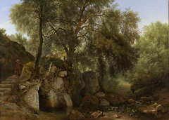 View in the Park of the Villa Chigi at Ariccia by Abraham Teerlink