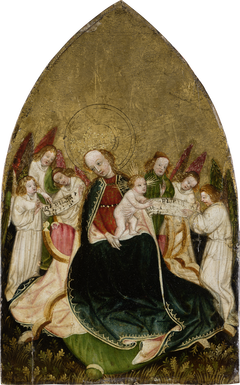 Virgin with Child Enthroned, Surrounded by Angels by Swabian or Upper-Rhenish Master around 1430