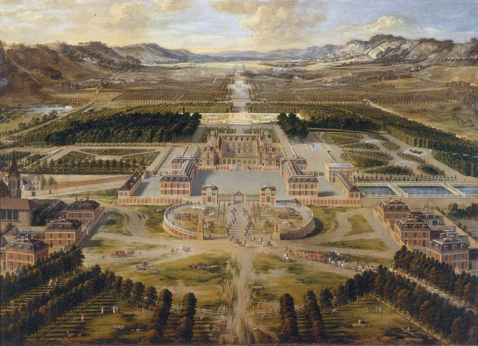 vue du château et des jardins de Versailles, prise de l'avenue de Paris, 1668