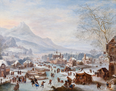 Winter Scene with Skaters by Jan Griffier I