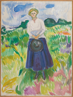 Woman in a Green Meadow by Edvard Munch