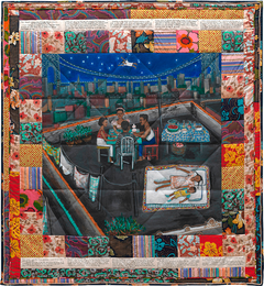 Woman on a Bridge: #1 Tar Beach by Faith Ringgold