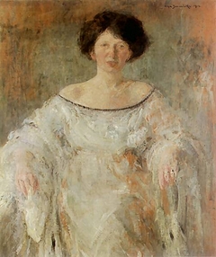 Young woman in white by Olga Boznańska