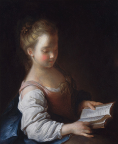Young woman reading by Alexis Grimou