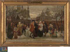 A Baptism in Flanders in the 18th Century (study) by Félix De Vigne