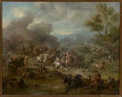 A battle scene by Jan van Huchtenburgh