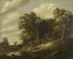 A Cottage among Trees on the Bank of a Stream