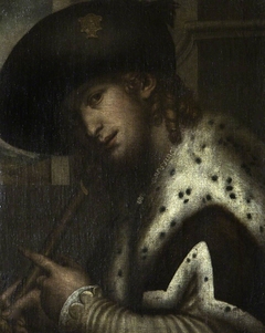 A Gallant with a Flute ( later romanticised as Il Rè pastore: Richard Coeur-de-Lion listening to the troubedour Blondel) by Niccolò Frangipane