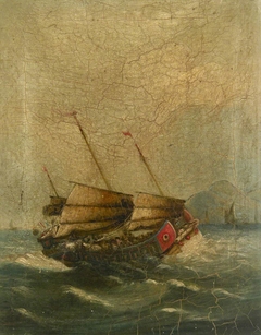 A junk in a heavy sea by Anonymous