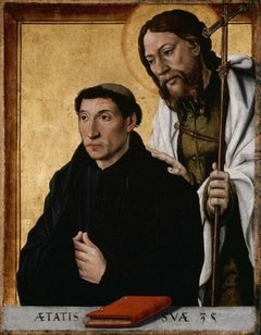 A Monk in Prayer with St. James by anonymous painter