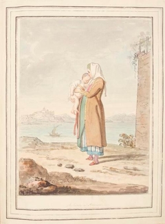 A Nurse of Procida, leaf from 'A Collection of Dresses by David Allan Mostly from Nature' - David Allan - ABDAG007557.7 by David Allan