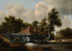 A Watermill by Meindert Hobbema