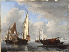 A Yacht and Other Vessels in a Calm by Willem van de Velde the Younger