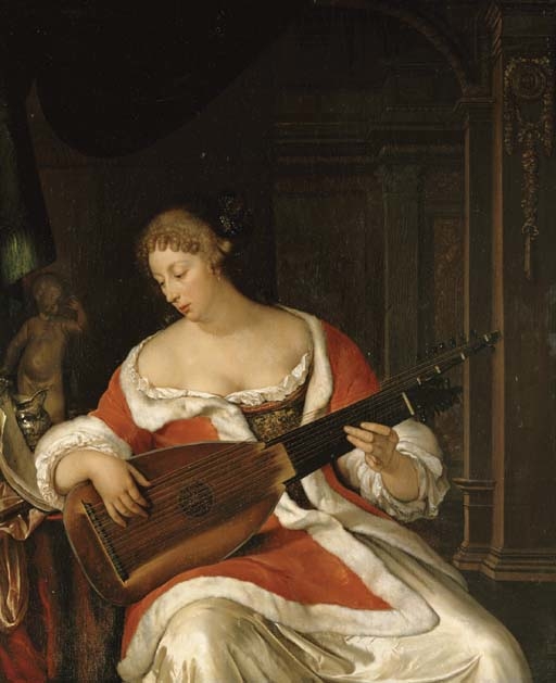 A Young Lady Playing the Lute