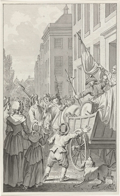 Afhalen bij patriotten te Zutphen van trommels en vaandels, 1787 by Jacobus Buys