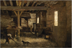 An Interior of a Barn by Jean-Baptiste-Camille Corot