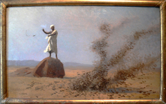 Arab frightening larks away by Jean-Léon Gérôme