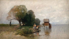 Bath-house at lake Balaton by Géza Mészöly