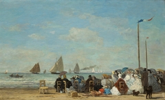 Beach Scene at Trouville by Eugène Boudin