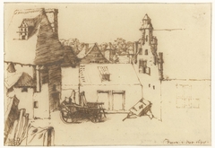 Binnenplaats van huis te Dieren by Constantijn Huygens II