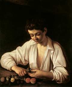 Boy Peeling Fruit by Caravaggio