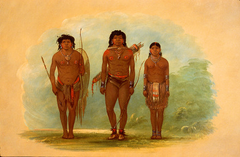 Chaco Chief, His Wife, and a Warrior by George Catlin
