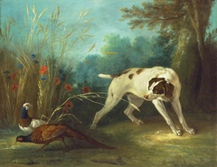 Dog Pointing Pheasants by Jean-Baptiste Oudry