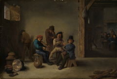 Drinking and smoking farmers in a tavern by David Teniers the Younger