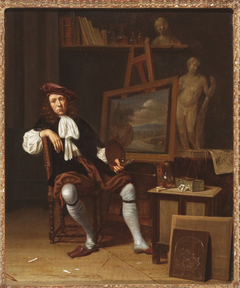 Een schilder in zijn atelier
