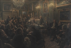 En akademirådsforsamling på Charlottenborg i 1904
