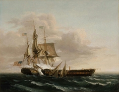 Engagement Between the "Constitution" and the "Guerrière" by Thomas Birch