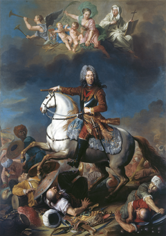 Equestrian portrait of  Eugene, Prince of Savoy (1663-1736) by Jacob van Schuppen