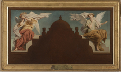 Esquisse pour l'église Saint-Etienne-du-Mont : Deux anges assis by Paul-Félix Guerie