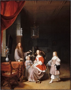 Family portrait of Johannes Meerman by Pieter Cornelisz van Slingelandt