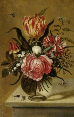 Flowers in a Glass Vase by Magdalena van den Hecken