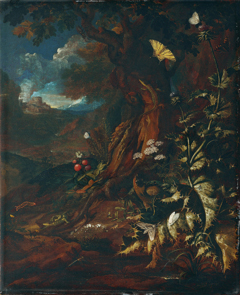Forest landscape with reptiles and insects (1) by Johann Adalbert Angermayer