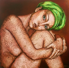"Forover alone", 50x50cm, oil on canvas by Jekaterina Razina